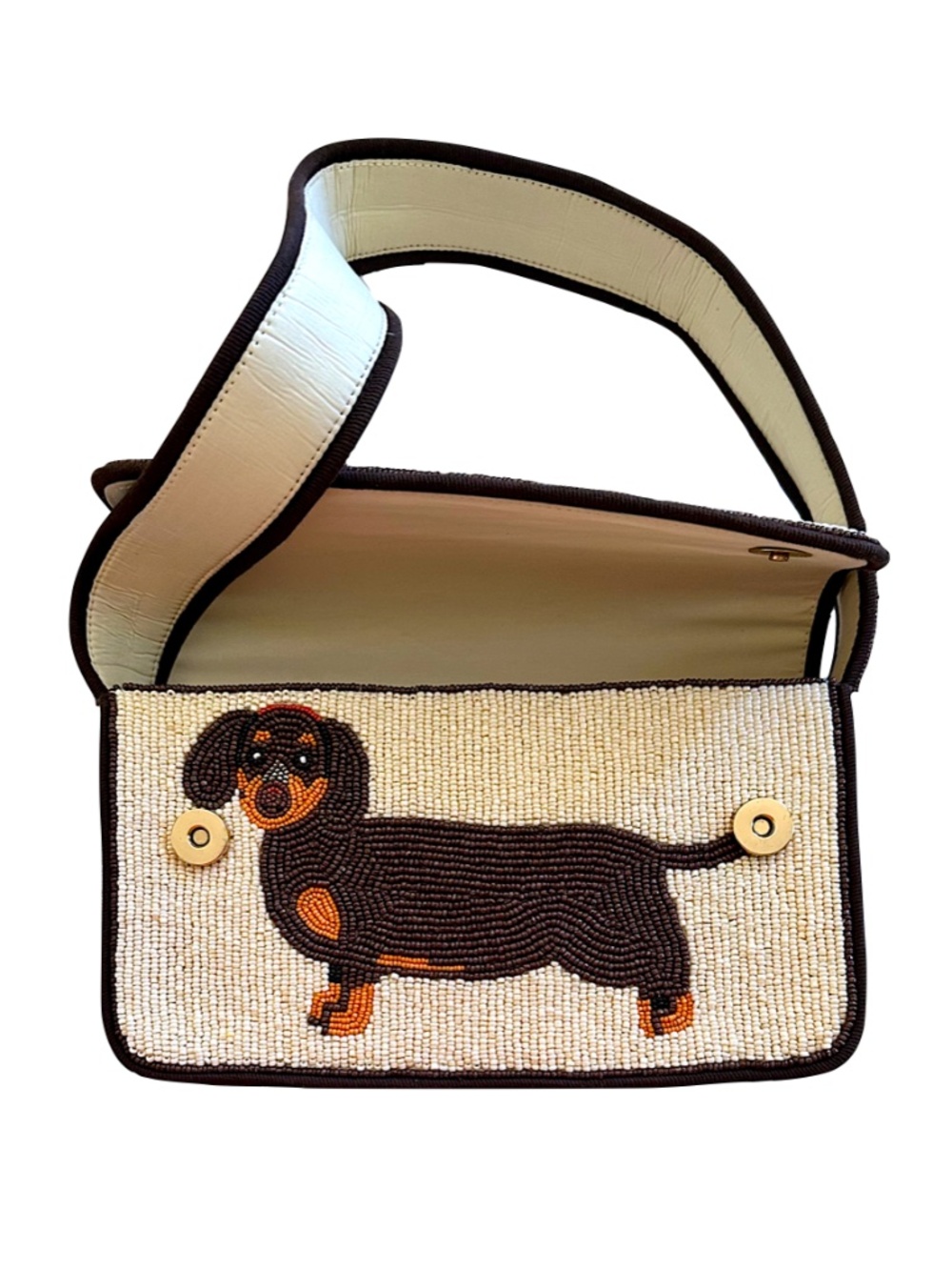 Lily Posh Dachshund Beaded Handbag, Dog Doxie Beaded Bag - Picture 2 of 5